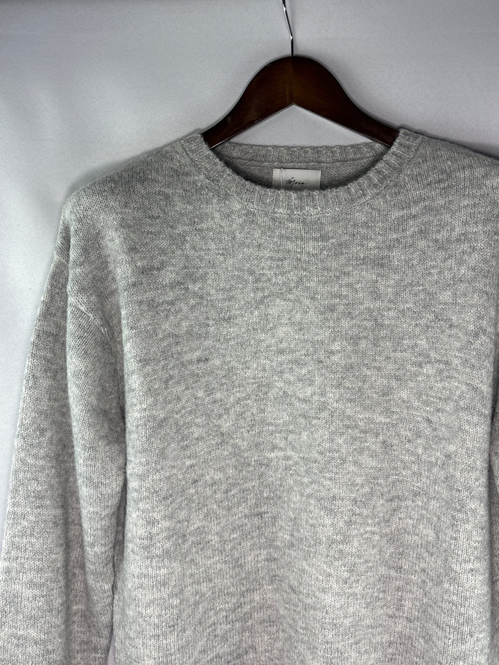 Womens Moia One Size Light Gray Alpaca Blend Crewneck Sweater