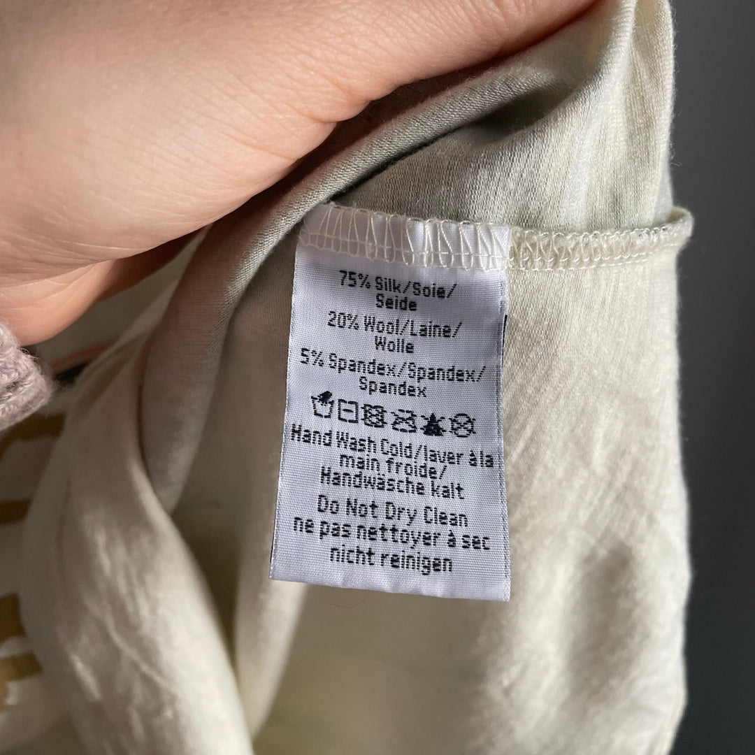 Neve Ski Quarterzip Jumper Base Layer Top Silk Wool Blend For Women Beige sz S