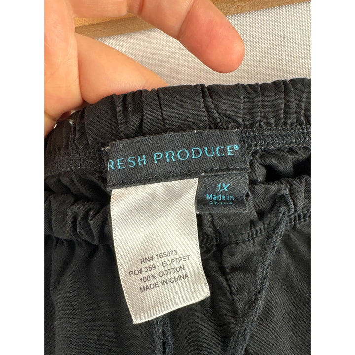 Women’s Fresh Produce Size 16 Black Drawstring Capri Pants