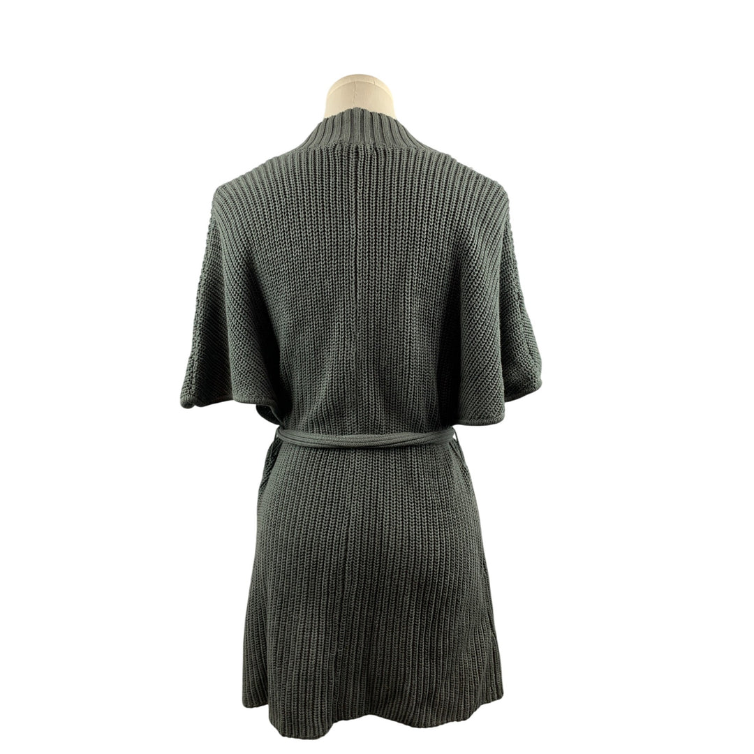 Evie Knit Belted Cardigan Sweater In Heather Gray XS