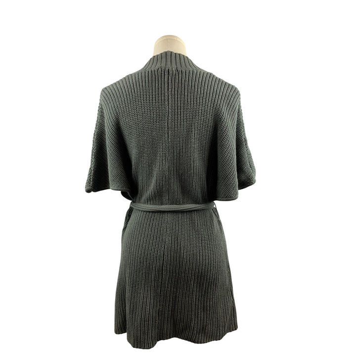 Evie Knit Belted Cardigan Sweater In Heather Gray XS