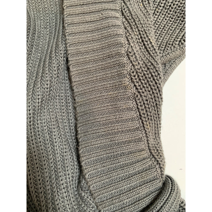 Evie Knit Belted Cardigan Sweater In Heather Gray XS