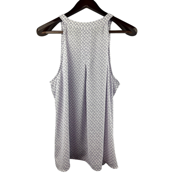 Women’s CAbi Large White Sleeveless Blouse w/ Purple Florals