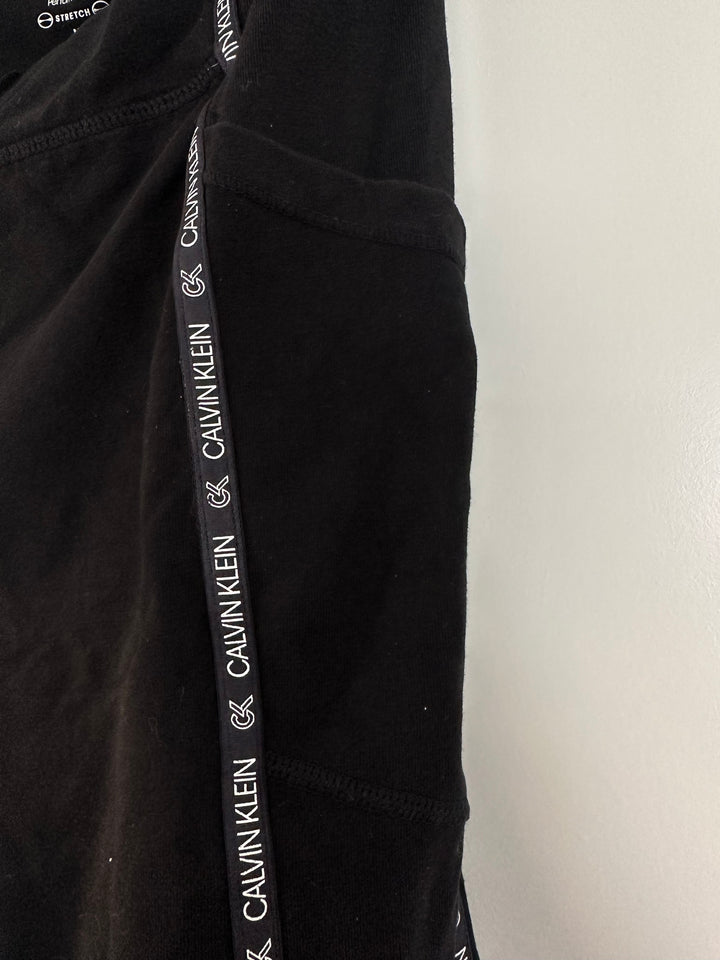 Calvin Klein Womens Black Performance High Waisted Bike Shorts Logo Tape Pocket