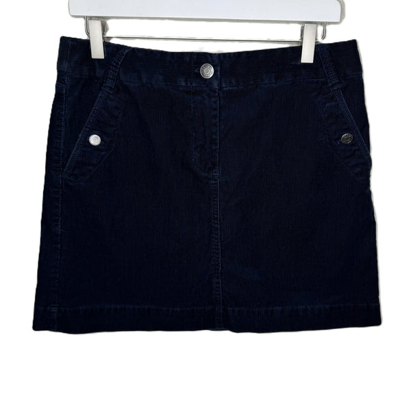 Vintage J. Crew Navy Blue Corduroy A-Line Mini Skirt, Size 6