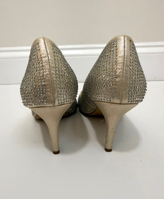 INC Metallic Gold Studded Pumps Heels Sz9.5