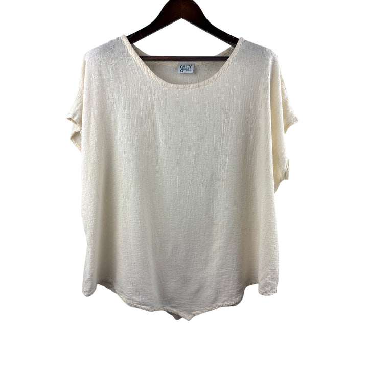 Women’s Oh My Gauze! XXL Cream Short Sleeve Blouse
