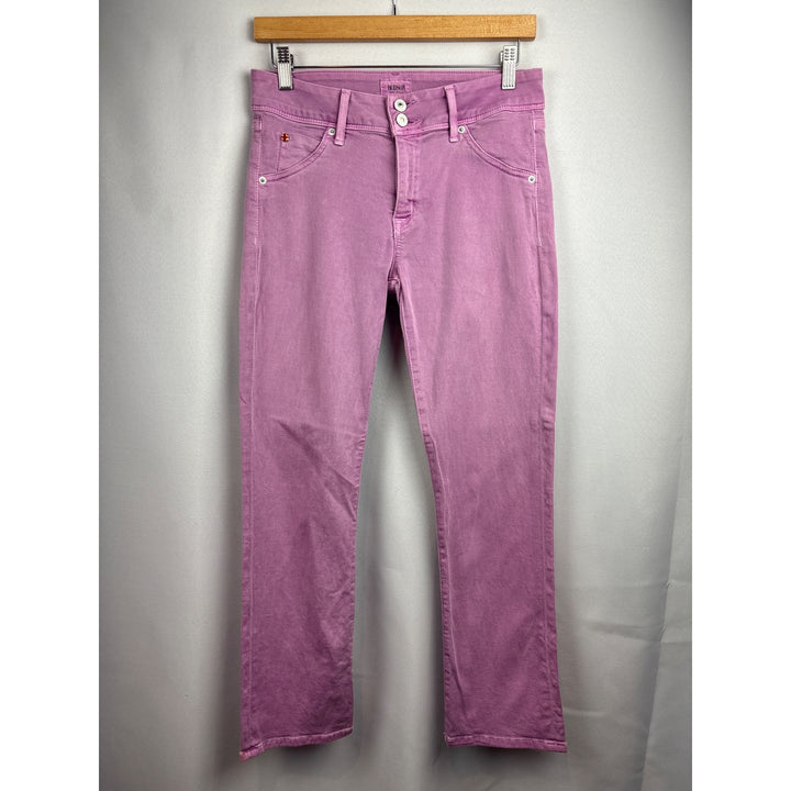 Women’s Hudson Size 28 Pinky Purple Straight Leg Jeans with Logo on Front & Back Pockets