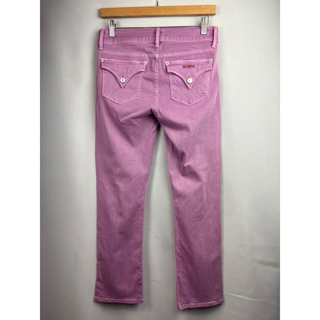 Women’s Hudson Size 28 Pinky Purple Straight Leg Jeans with Logo on Front & Back Pockets