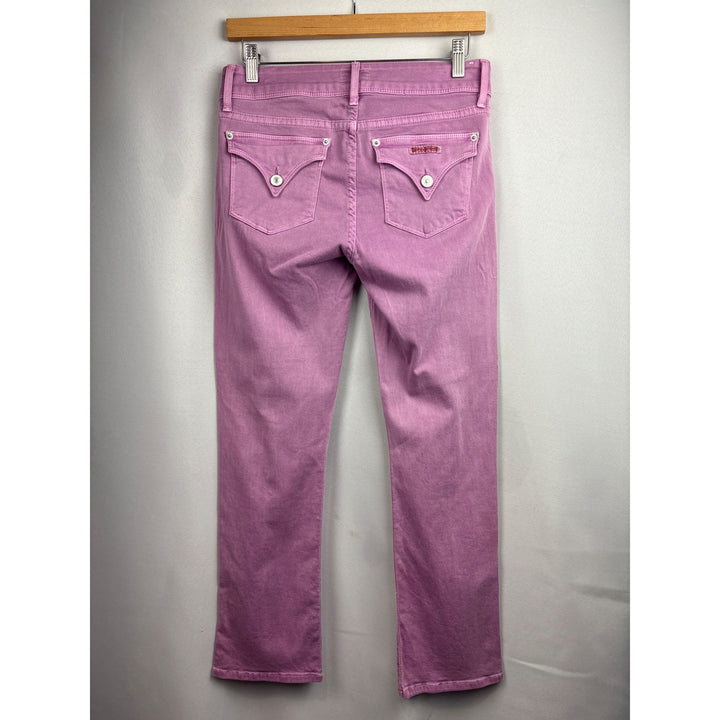 Women’s Hudson Size 28 Pinky Purple Straight Leg Jeans with Logo on Front & Back Pockets