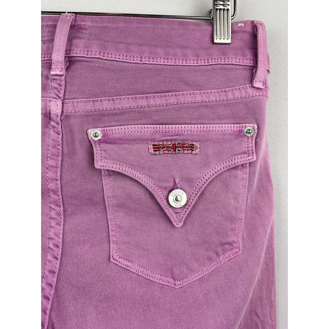 Women’s Hudson Size 28 Pinky Purple Straight Leg Jeans with Logo on Front & Back Pockets