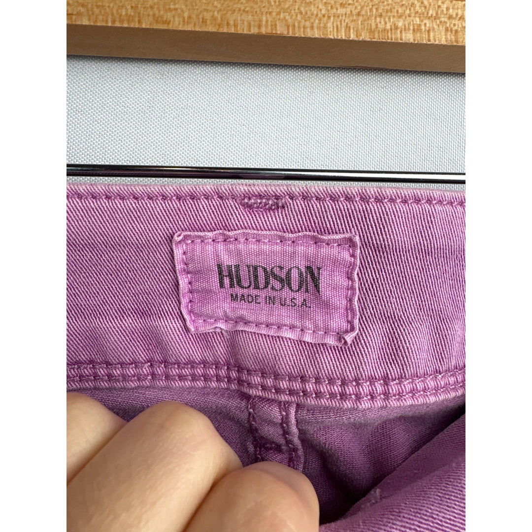 Women’s Hudson Size 28 Pinky Purple Straight Leg Jeans with Logo on Front & Back Pockets