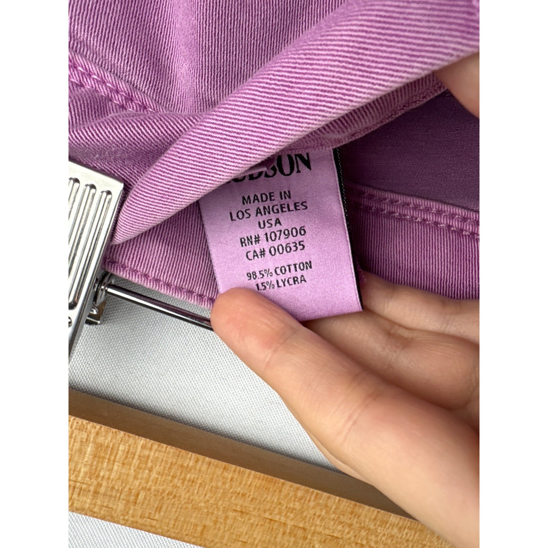 Women’s Hudson Size 28 Pinky Purple Straight Leg Jeans with Logo on Front & Back Pockets