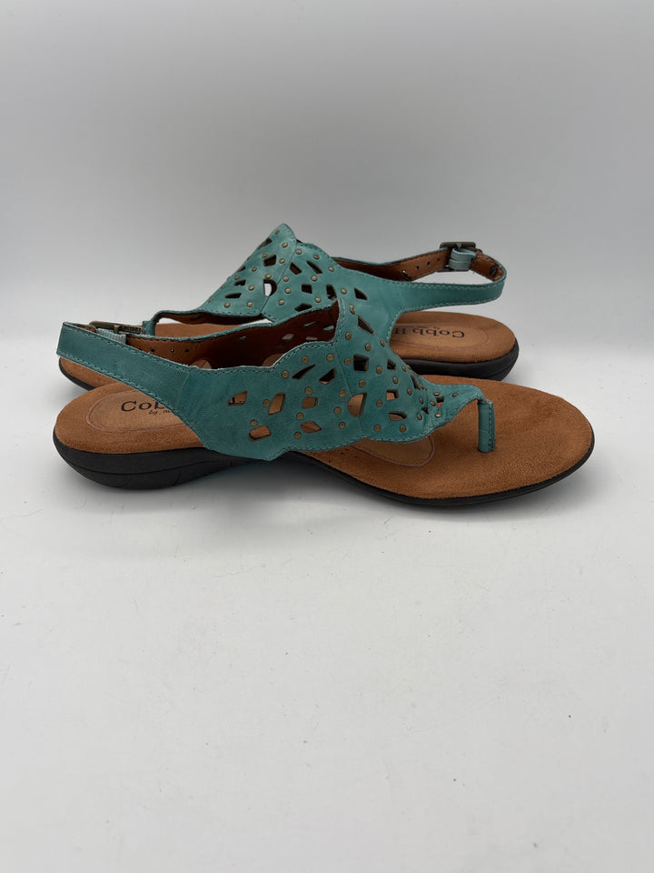 Women’s Colby Hill Size 8.5 Teal Leather Thong Sandals