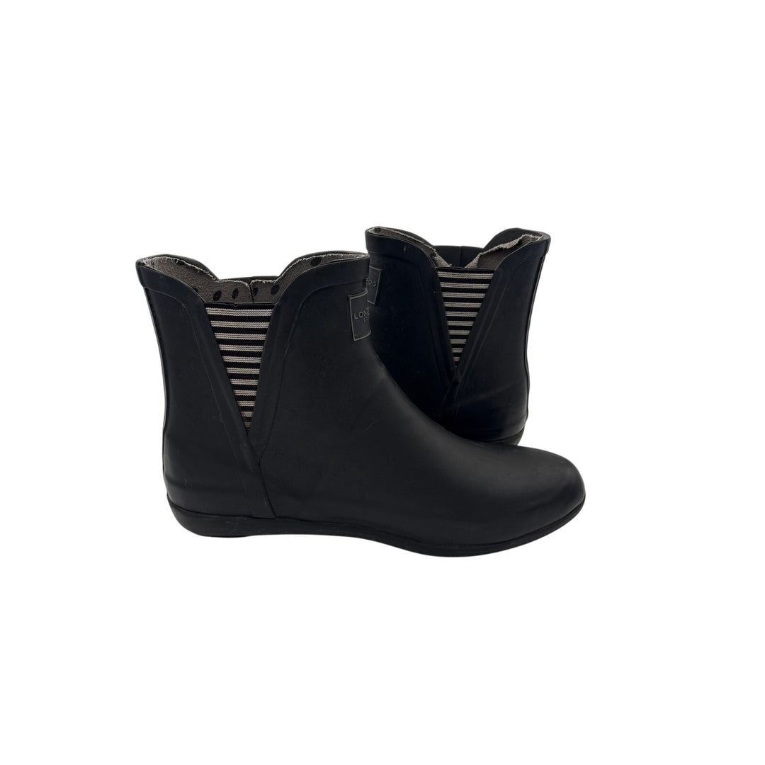 Women’s London Fog Size 9 Black Rubber Ankle Rainboots