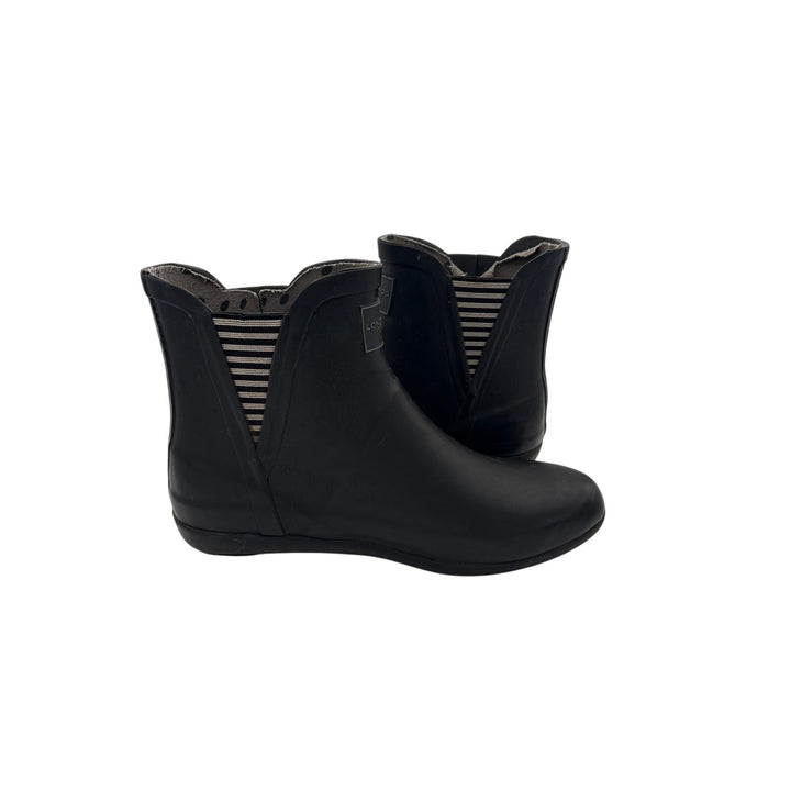 Women’s London Fog Size 9 Black Rubber Ankle Rainboots