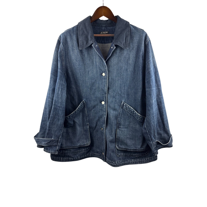 Women’s J.CREW Dark Blue Jean Jacket w/ Detachable Belt