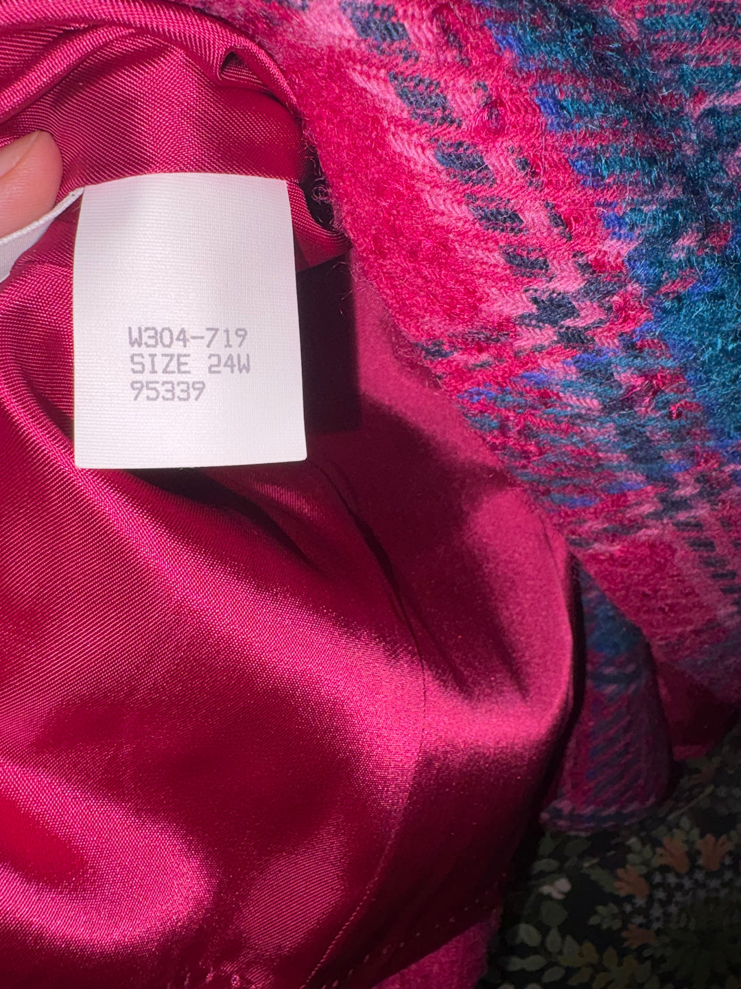 Vintage Pendleton Plus Size Plaid Wool Blazer Jacket Made in USA Pink Teal
