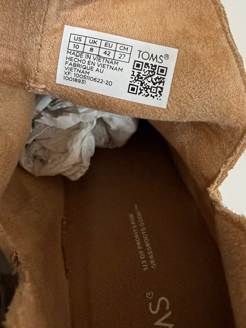 TOMS Everly Cutout Booties Honey Leather Tiny Cheetah Sz 10