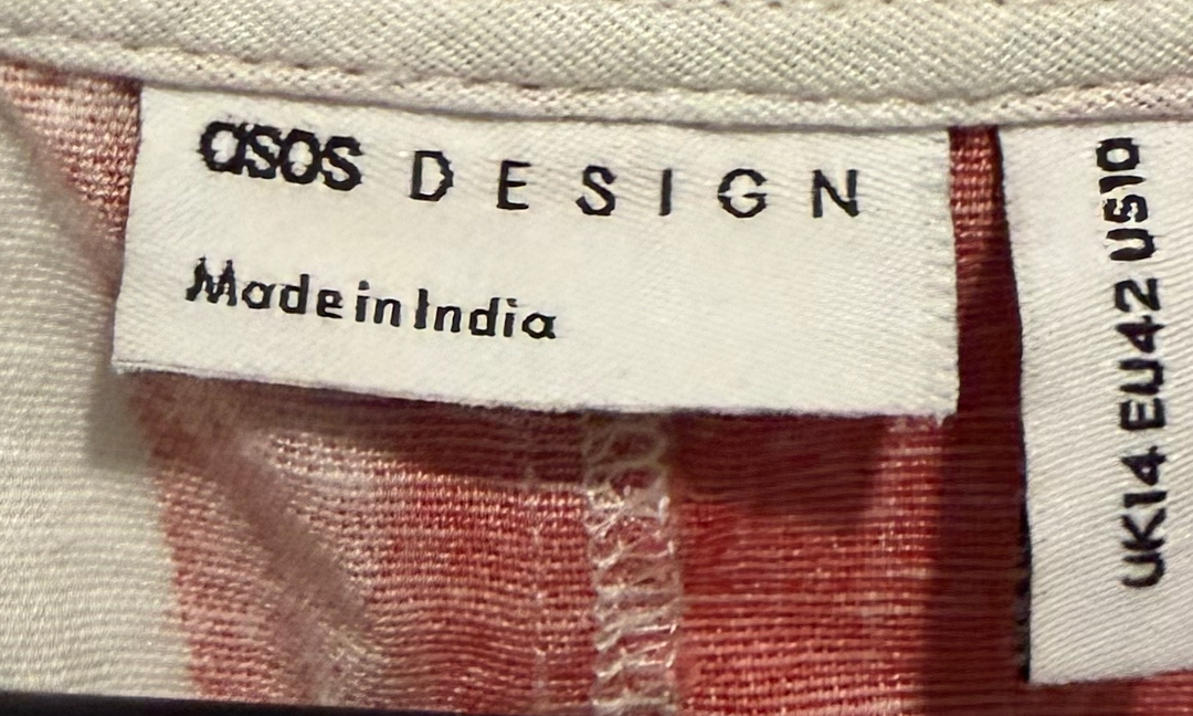 ASOS Design Red White Striped Cotton Linen Maxi Dress Size 10 NWT Resort Vacation
