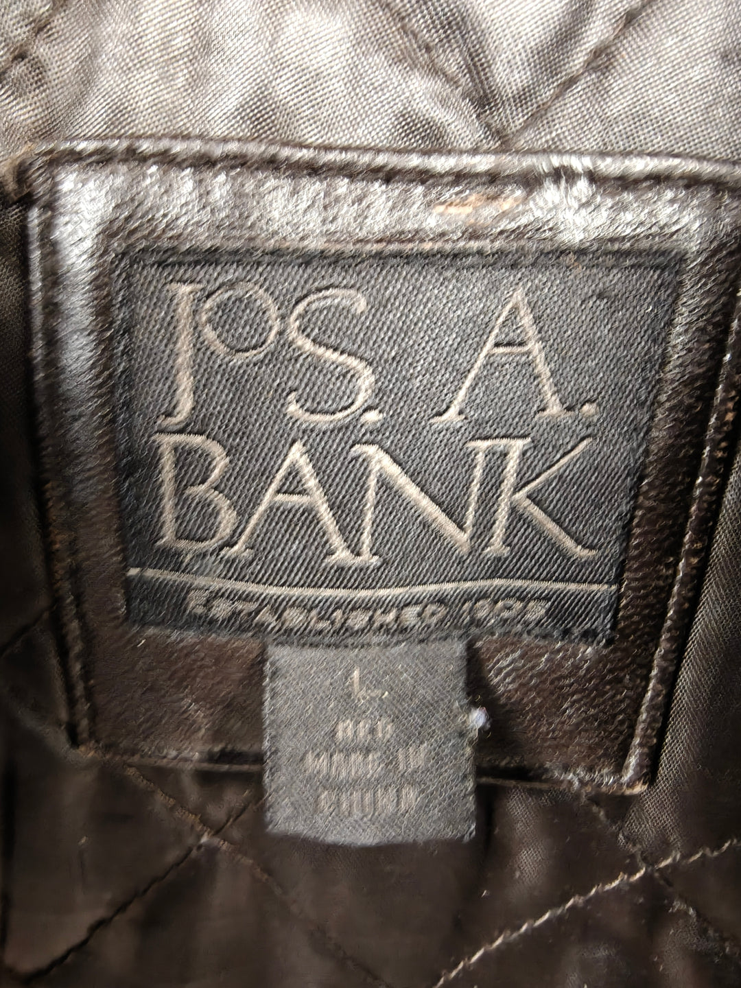 Mens Jos A Bank Genuine Leather Jacket Dark Brown Bomber XXL