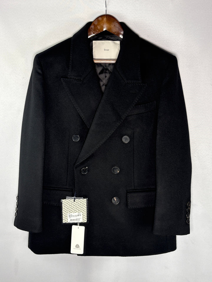 Unisex Dunst XS Black Heavy Wool Double Breasted Blazer