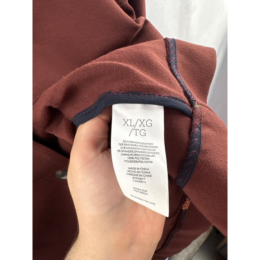 Women’s Cabi XL Dark Burgundy Peacoat w/ Brown Buttons