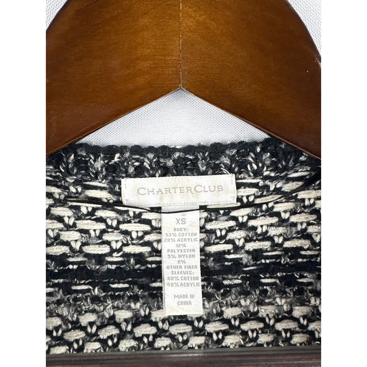 Women’s Charter Club XS Black & White Knit Cardigan