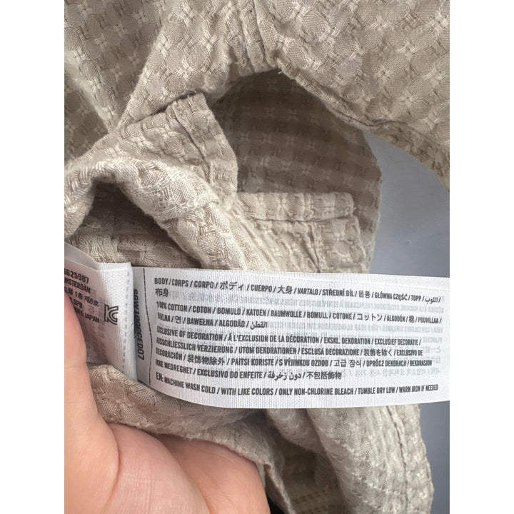 Men’s Abercrombie & Fitch Small Tan & Cream Short Sleeve Button Up