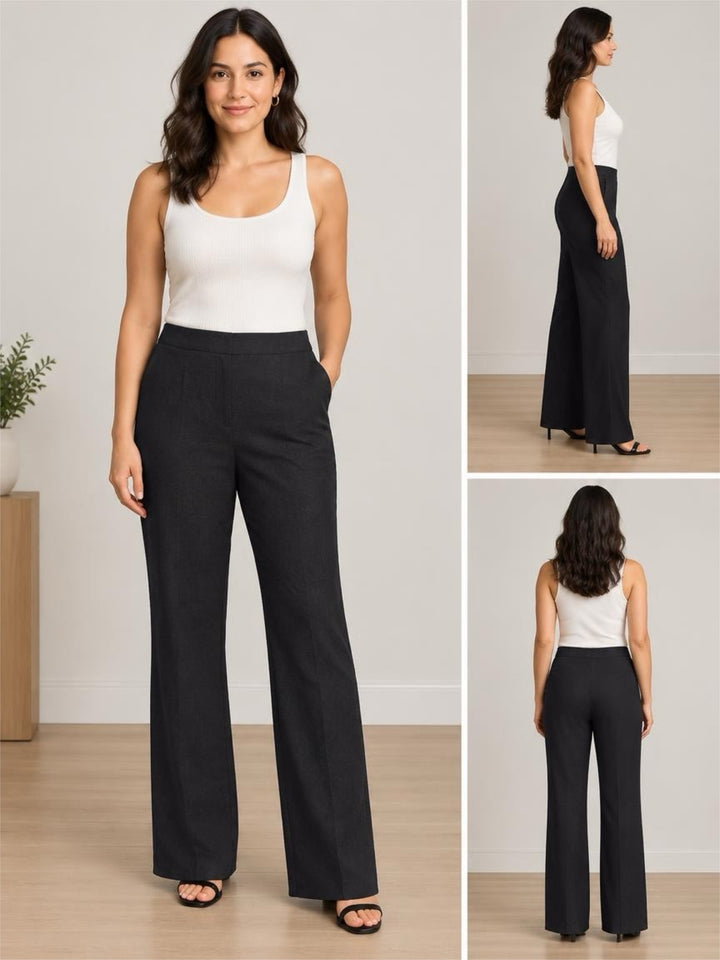 Womens Cabi Caravan Black Bootcut Trousers Size 4 Relaxed Fit