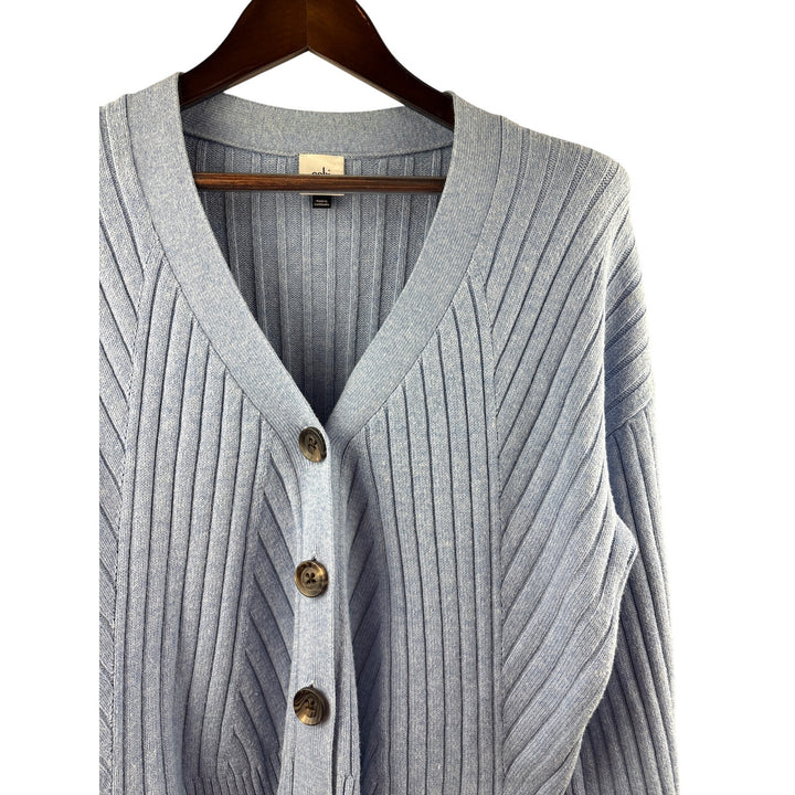 Women’s Cabi Large Light Blue Button Cable Knit Sweater