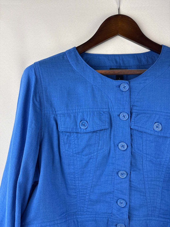 Women’s Torrid Size 1 Blue Cropped Button Up