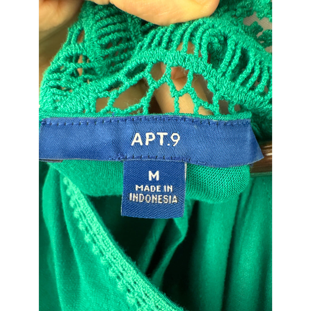 Women’s APT. 9 Medium Teal Blouse w/ Embroidery
