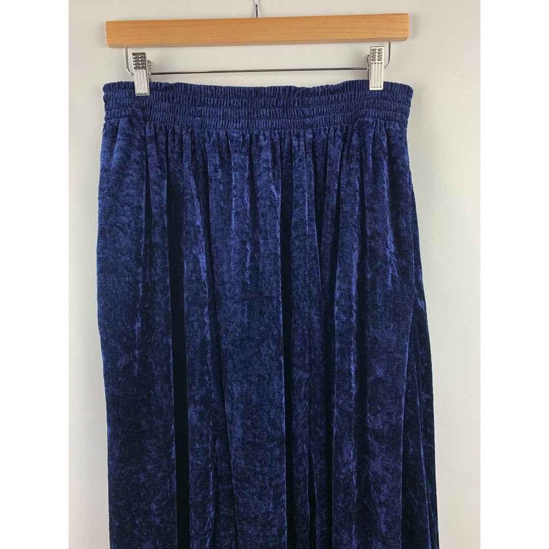 Women’s Vintage Stefano Blue/Purple Crushed Velvet Maxi Skirt Size 14/16