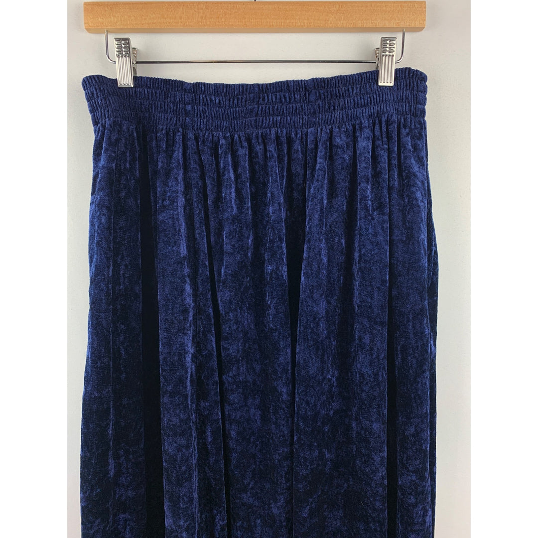 Women’s Vintage Stefano Blue/Purple Crushed Velvet Maxi Skirt Size 14/16