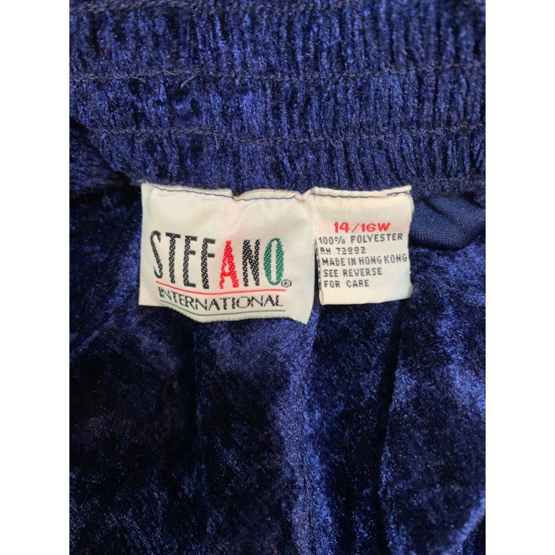 Women’s Vintage Stefano Blue/Purple Crushed Velvet Maxi Skirt Size 14/16