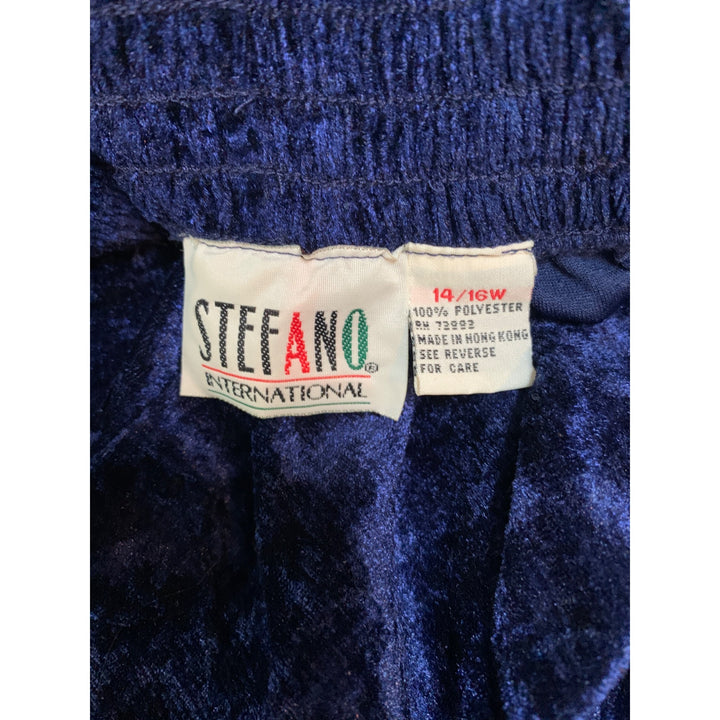 Women’s Vintage Stefano Blue/Purple Crushed Velvet Maxi Skirt Size 14/16
