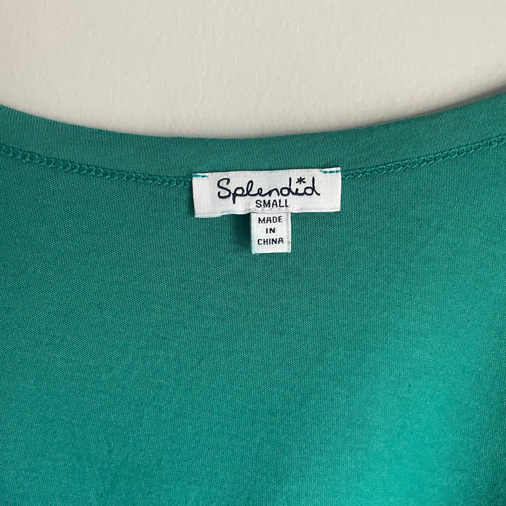 Splendid Teal Tank Top Cutout size Small Festival Basic Summer Rave Bright Comfy