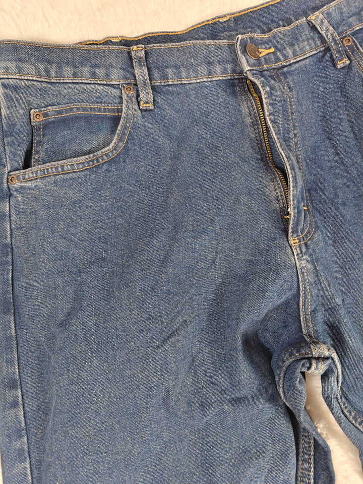 Mens Wrangler Straight Leg Blue Jeans 36x32