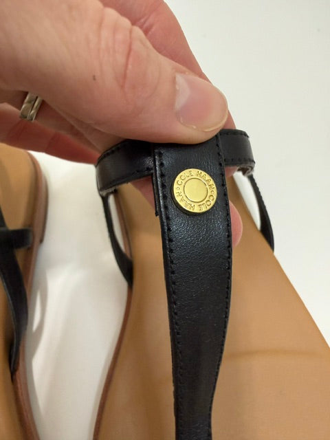 Cole Haan Flora Thong Sandals Black Leather Sz9.5