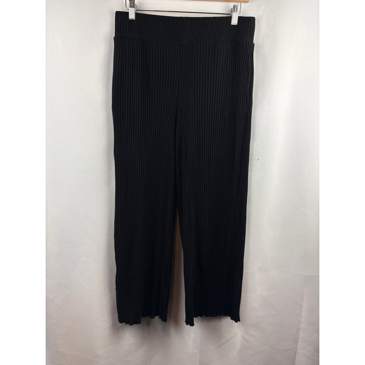 Women’s Catherine MaLandrind Large Black Ribbed Lounge Pants