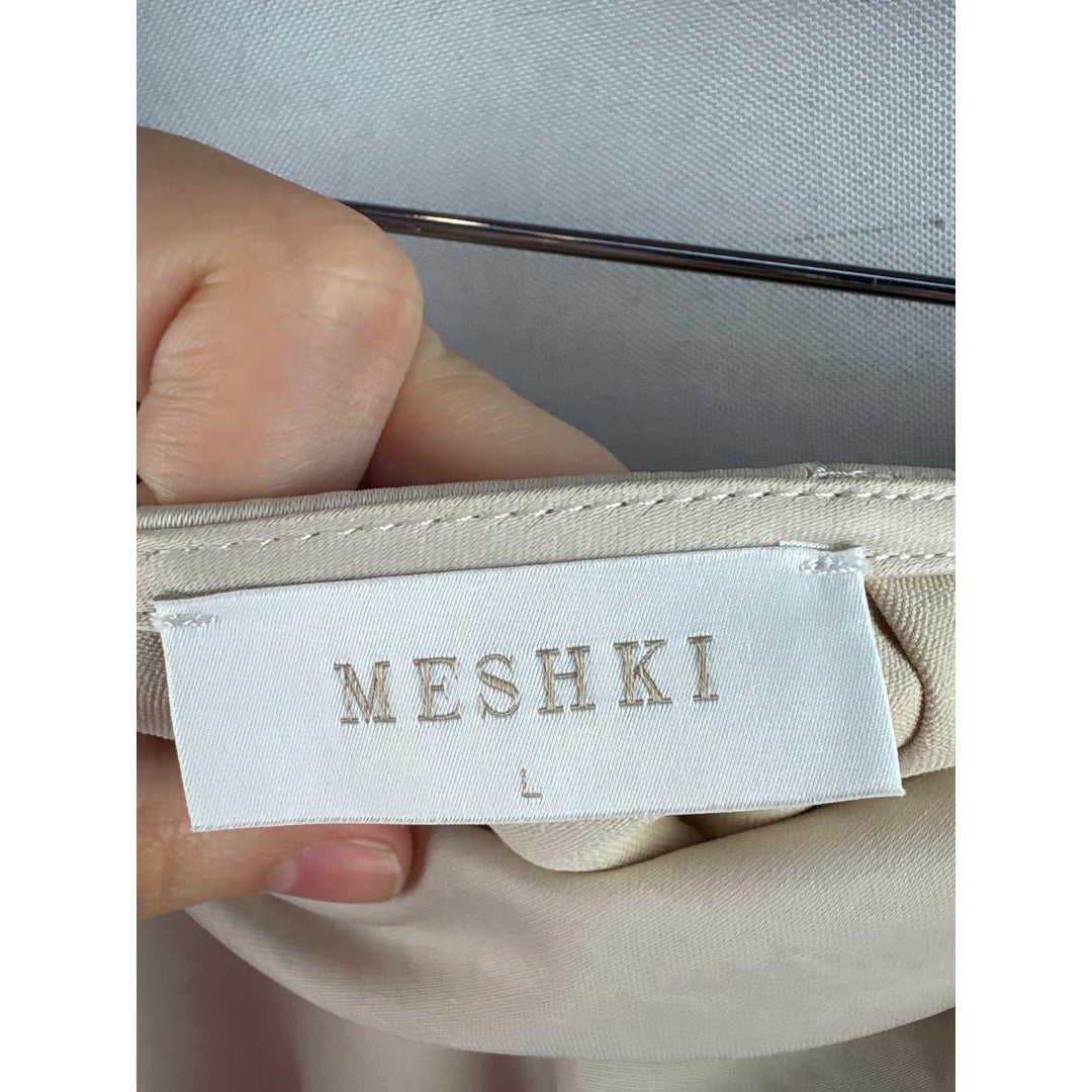 Women’s Meshki Large Champagne Satin Skirt w/ Sode knot