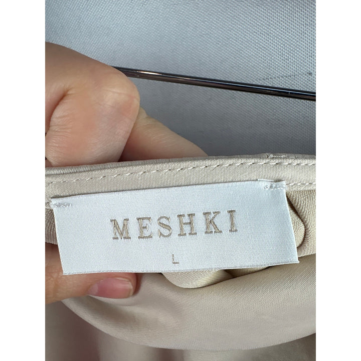 Women’s Meshki Large Champagne Satin Skirt w/ Sode knot