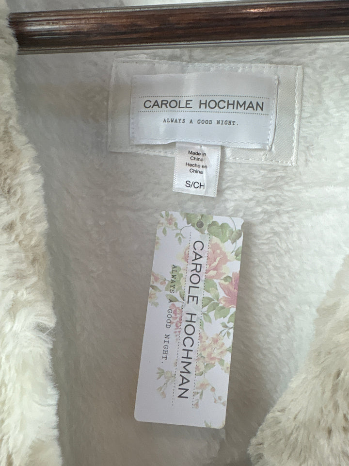 Women’s Carole Hochman Small Cream Faux Fur Robe