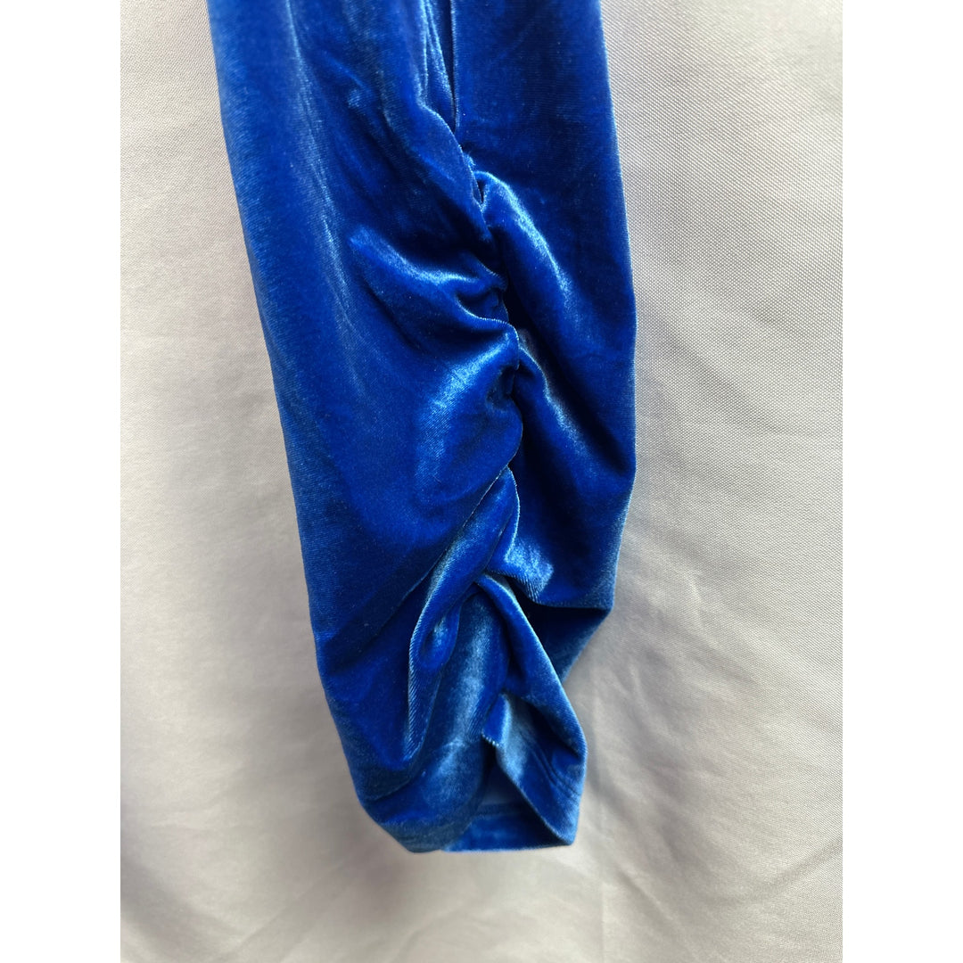 Women’s Shavonne Dorsey Royal Blue Velvet Leggings Size XL