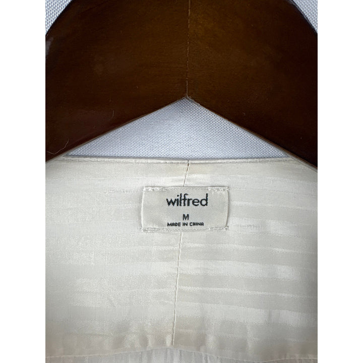 Women’s Wilfred Medium Cream Striped Silk Button Up Blouse