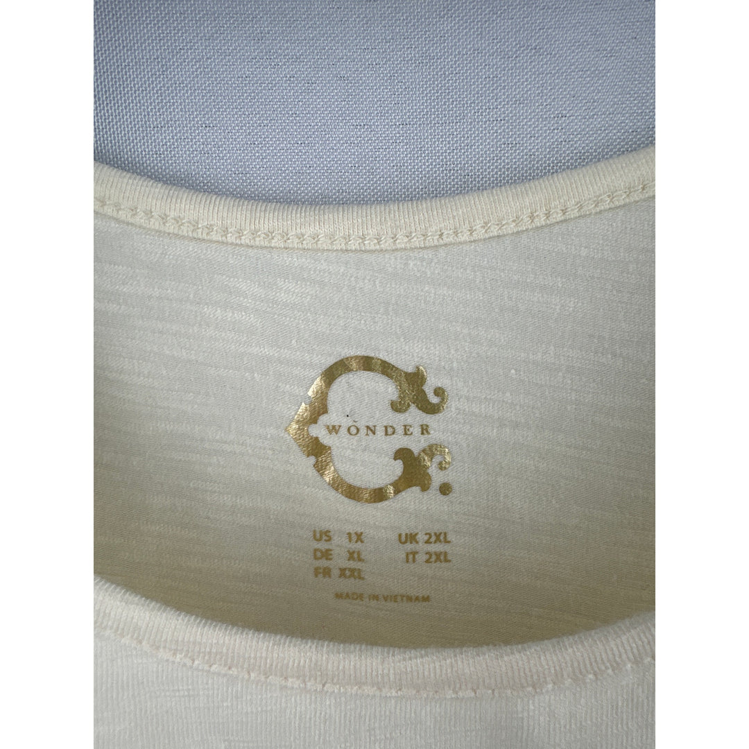 Women’s Wonder Size 1X Cream Tank Top Shirt