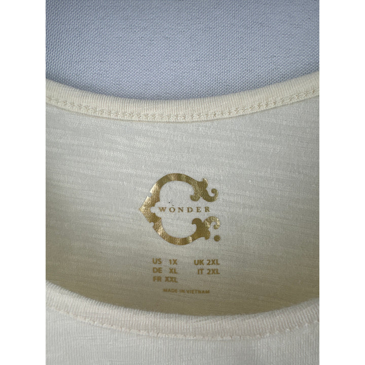 Women’s Wonder Size 1X Cream Tank Top Shirt