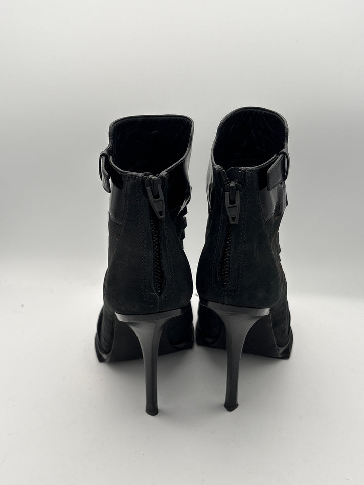 Women Alexander Wang Freja Black Suede Strappy Heels Size 8
