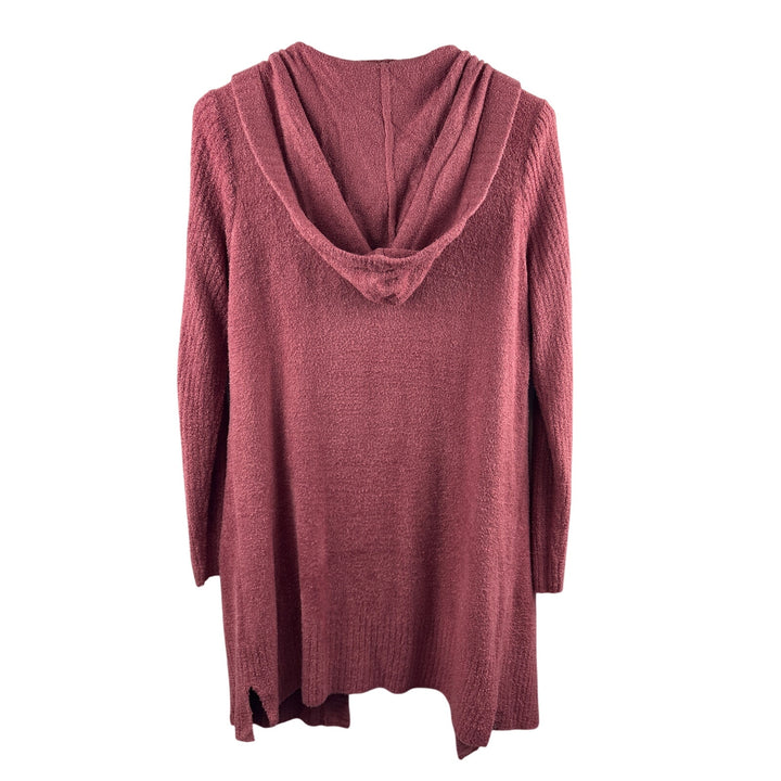 Women’s Barefoot Dreams Large Brick Red Plush Hooded Cardigan
